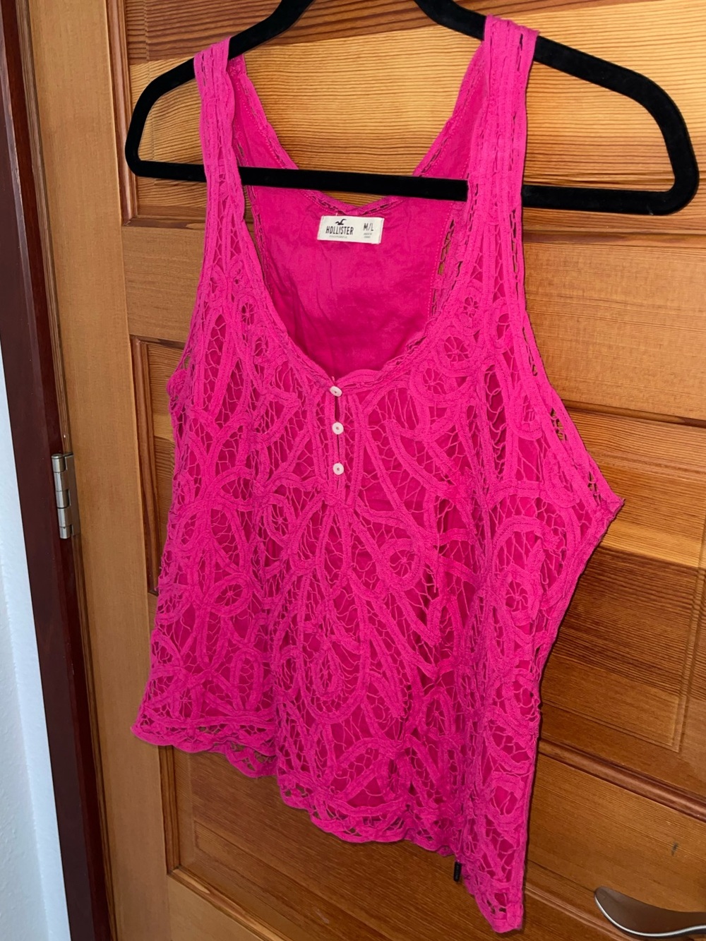 RARE Hollister Pink Battenberg Camisole - EUC - Medium